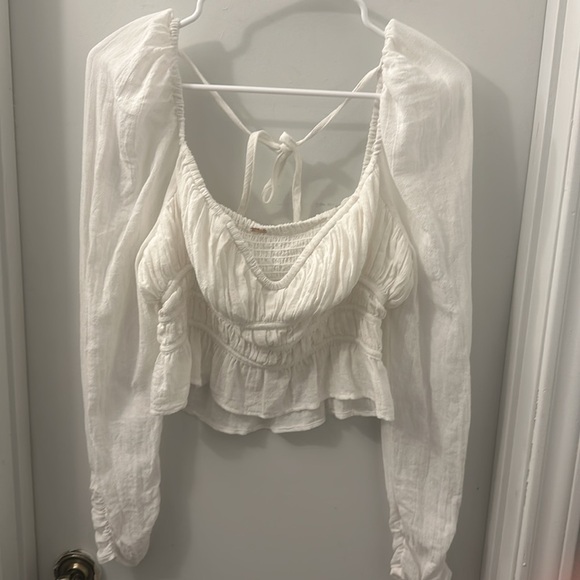 Free People Chloe Puff Sleeve white Blouse approx size Small not tag attached - Picture 6 of 11